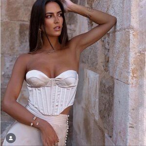 New Pearl Grey Corset Top